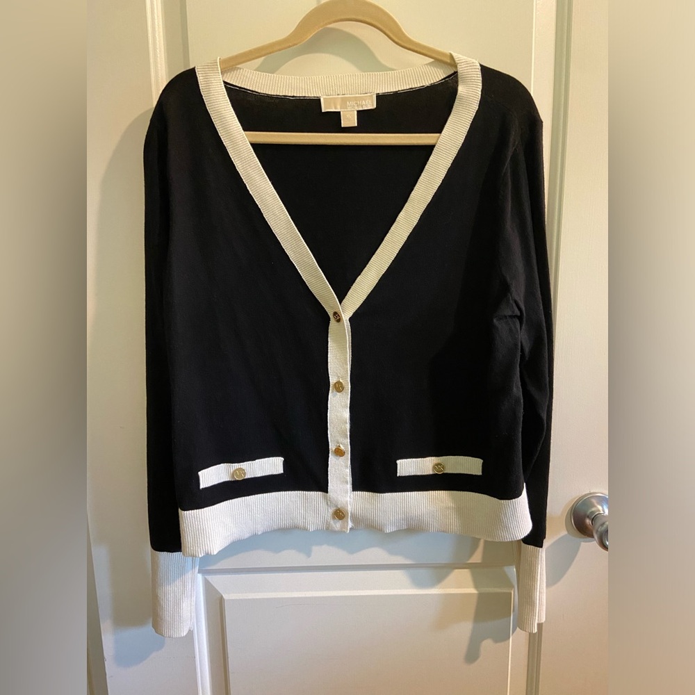 Michael By Michael Kors Navy Button Down Cardigan, Women’s Size XL